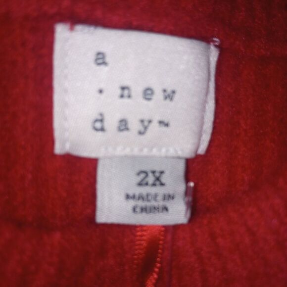 A New Day Red White Striped Apres Sweater Size 2X NWT P2P 27 - Picture 5 of 5